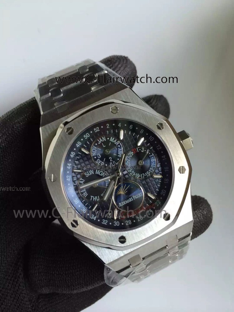 Audemars Piguet Royal Oak Stainless Steel Watch Blue Moon Face